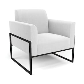 Poltrona Sala Estar Industrial Alta Preto Marisa Bouclê Off White D03 - D`Rossi