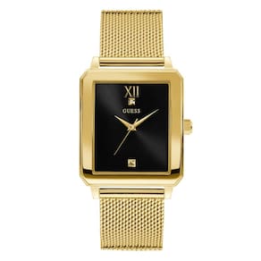 Relógio GUESS Retangular Gold-Tone + Aço Inoxidável U1074G3