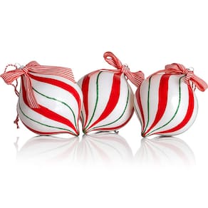 Conjunto de enfeites de Natal Ornativity Peppermint Candy 12 unidades