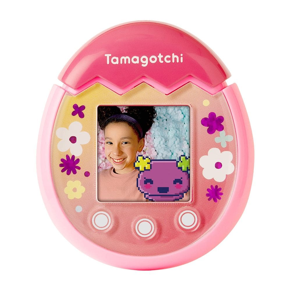 Pet Bandai Tamagotchi Pix de realidade virtual com câmera rosa
