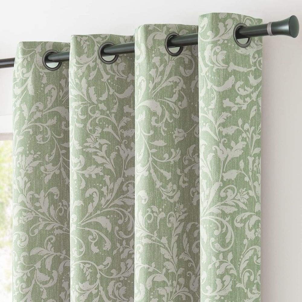 Cortinas Blackout Jinchan Farmhouse 80% para sala de estar verde
