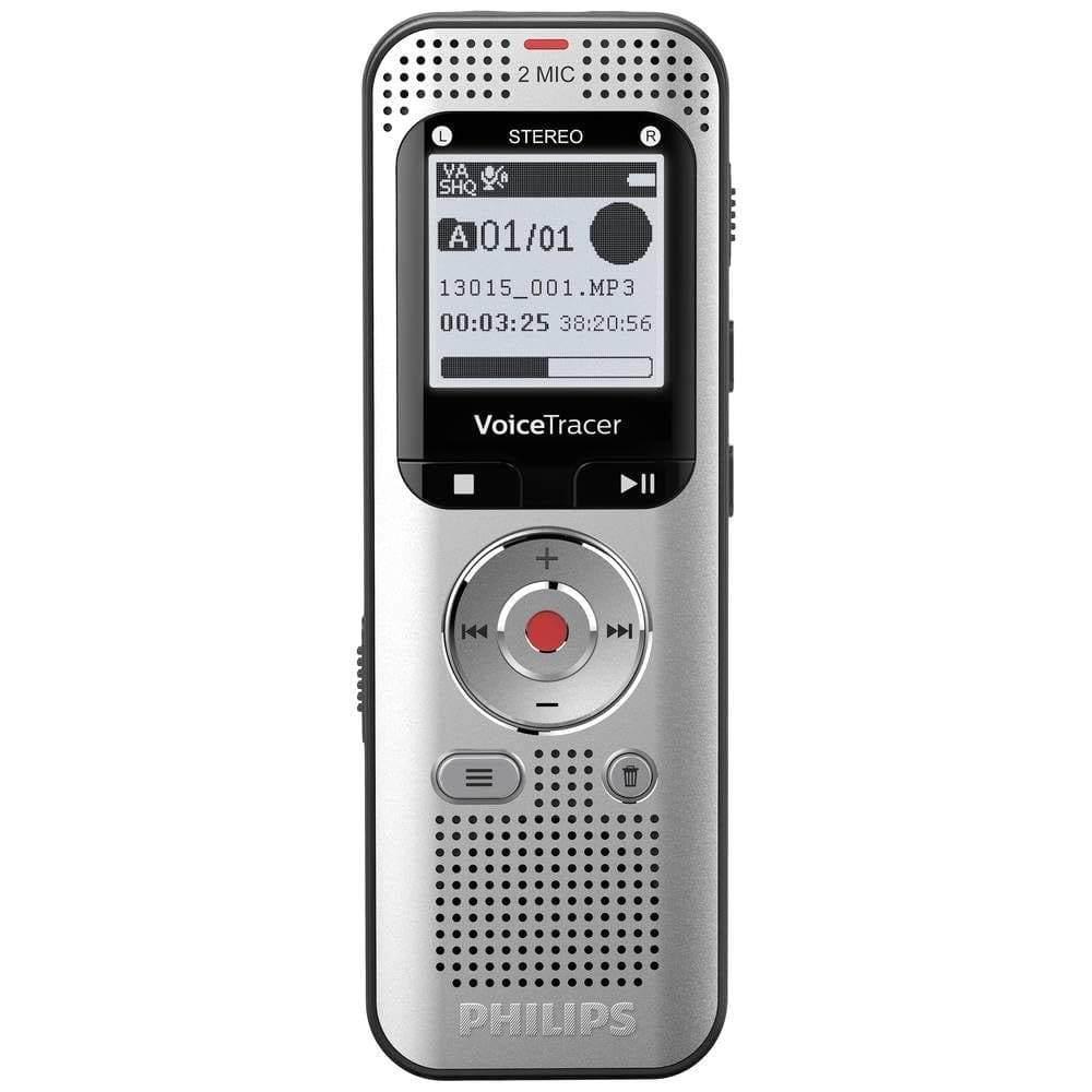Gravador de áudio PHILIPS VoiceTracer com 8 GB de armazenamento de memória
