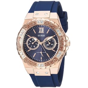 Relógio feminino Guess U1053L em aço inoxidável azul silicone