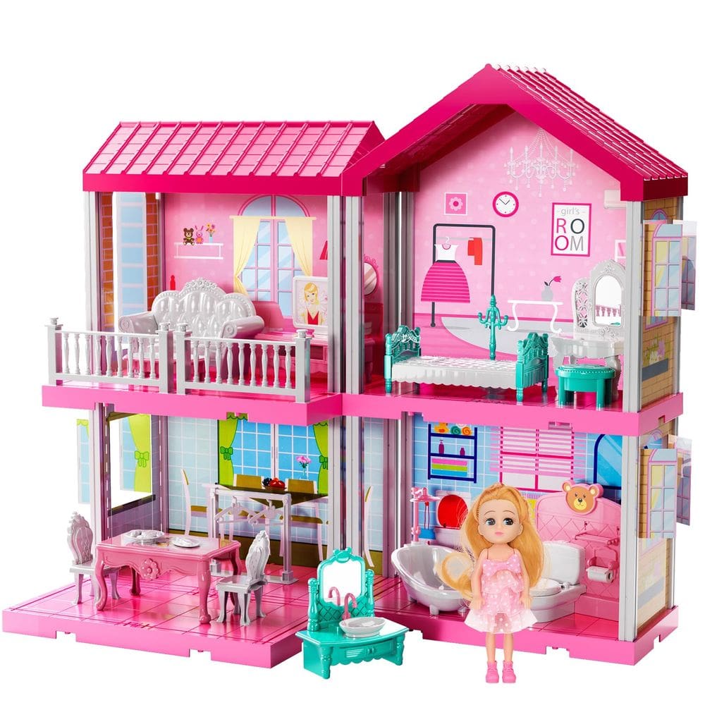 Conjunto de brinquedos de interior TEMI Villa Toys com 2 bonecas para meninas de 3 a 8 anos