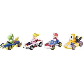 Veículo Toy Hot Wheels Mario Kart, pacote com 4 unidades com 1 modelo exclusivo
