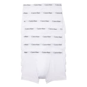 Baú de algodão elástico Calvin Klein para homens, pacote com 7 unidades, branco, tamanho M