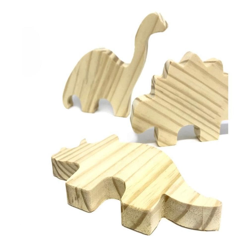 Dinossauros De Madeira De Pinus - Decoração Quarto Infantil