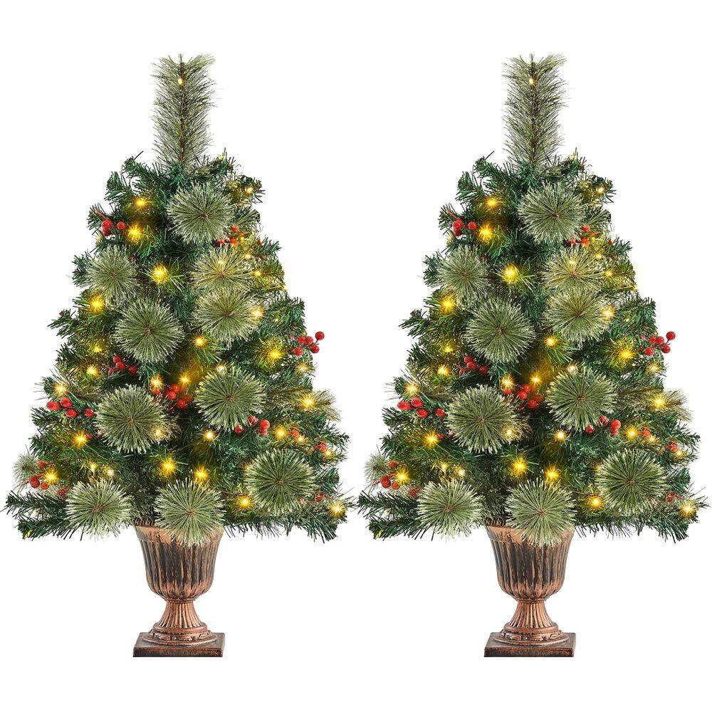 Árvore de Natal de mesa Yaheetech 91 cm, pacote com 2 luzes LED