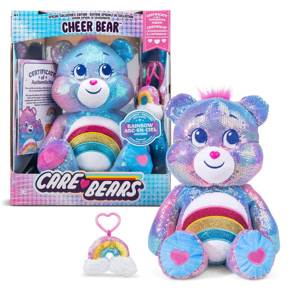 Pelúcia Care Bears Sequin Cheer Bear de 14 polegadas por mais de 4 anos