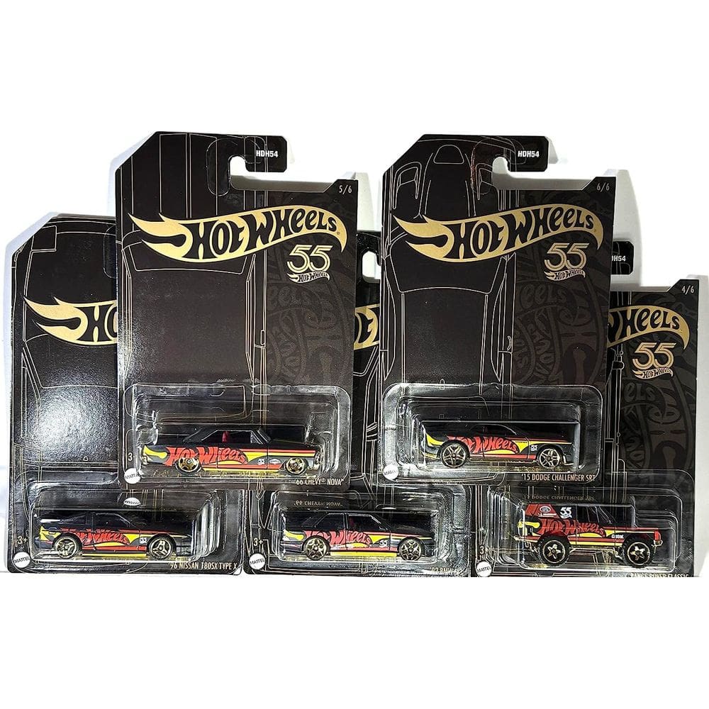 Conjunto de 5 carros da Toy Hot Wheels `23 Pearl & Chrome para o 55º aniversário