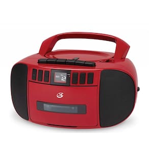 Boombox GPX BCA209R portátil AM/FM com CD e cassete vermelho