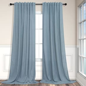 Cortinas Pitalk Blue Linen, 213 cm de comprimento, filtragem de luz