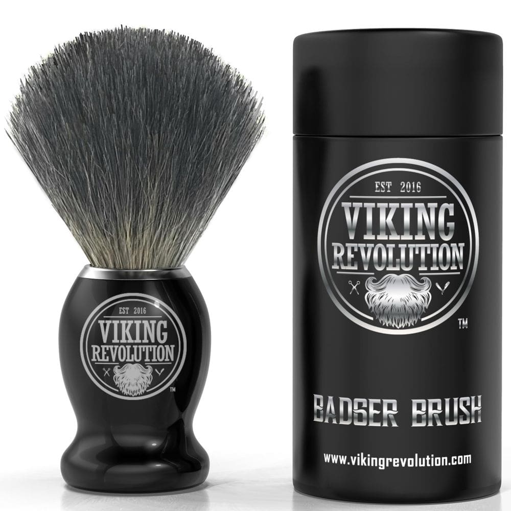 Escova de barbear Viking Revolution Badger Hair para barbear úmido
