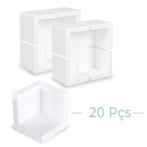 Cantoneira Proteção Isopor Quadrado 10x10cm 20 Peças