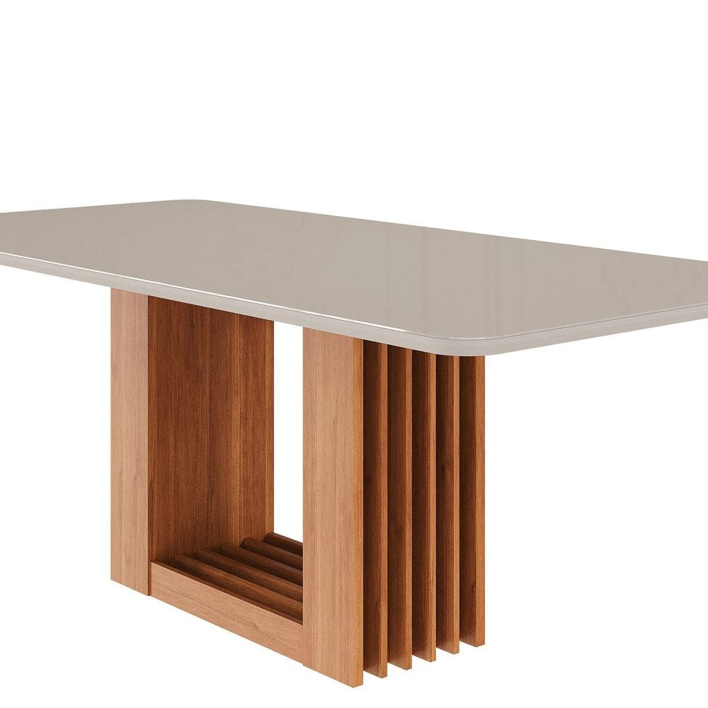 Mesa para Sala de Jantar Ariela 210 Cm Cinamomo/ Offwhite