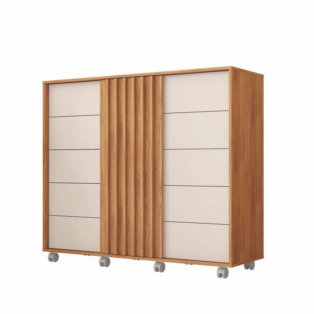 CÃ´moda Pegasus com 5 Gavetas 2 Portas Freijo Off White Caemmun