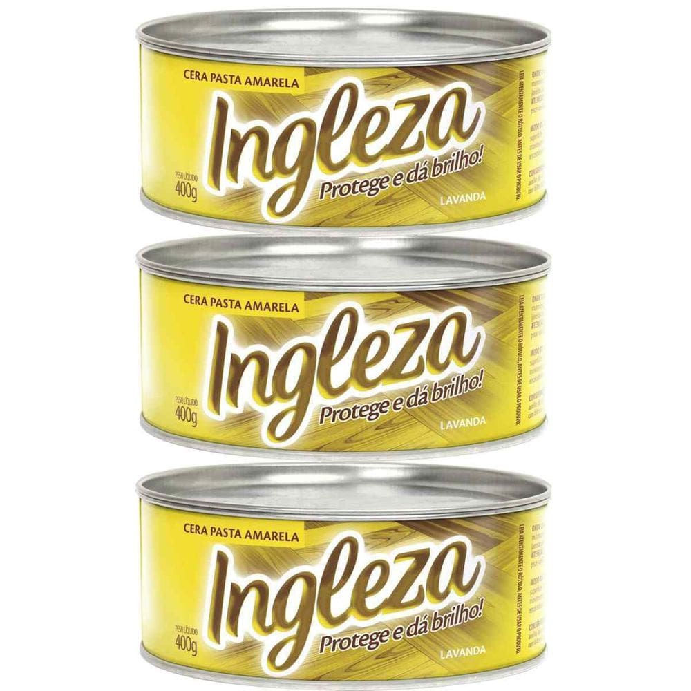 Kit com 3 Ceras em Pasta Ingleza 400g Amarelo