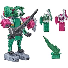 Toy Power Rangers Dino Fury Pink Ankylo Hammer e Green Tiger Claw Zord para crianças a partir de 4 anos