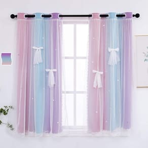 Cortinas Yancorp para meninas, quarto, criança, cortina oca S
