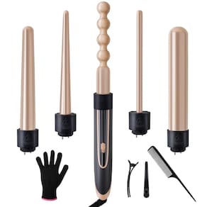 Conjunto de modeladores de cabelo Curling Iron Homfu 5 em 1 com turmalina cerâmica