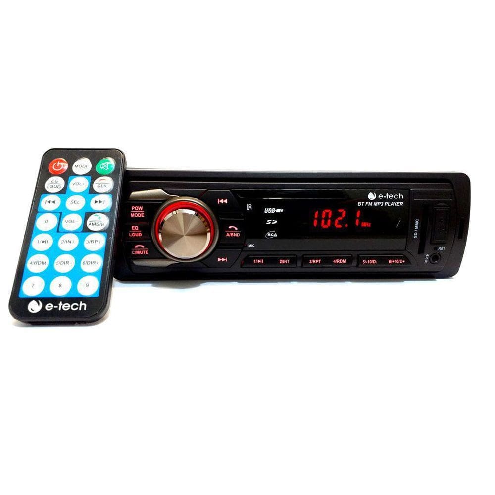 Caixa de Som Bluetooth MP3/USB/SD/FM 18 Memórias Vermelha