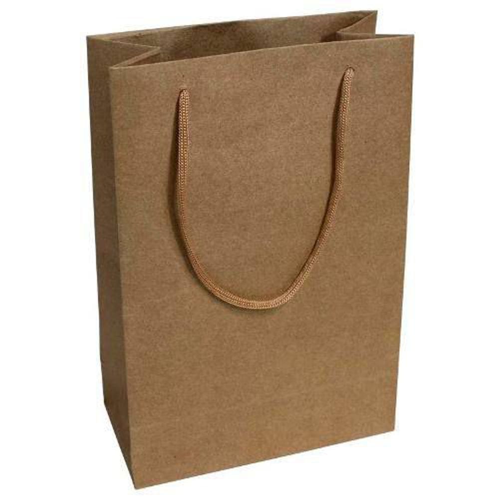 100 Sacolas De Papel Kraft Prontas Para Uso 25x17x6cm