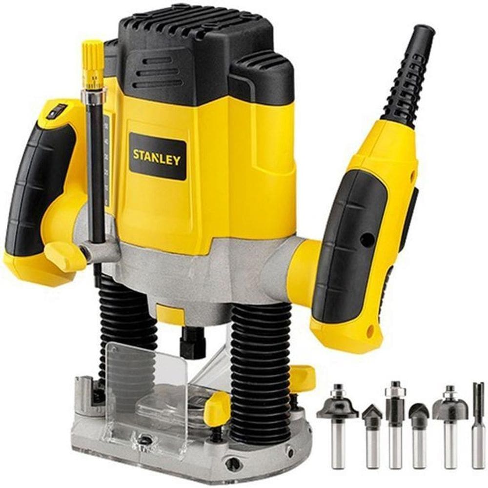 Tupia de Coluna Profissional Stanley SRR1200, com 6 fresas, 1200 Watts