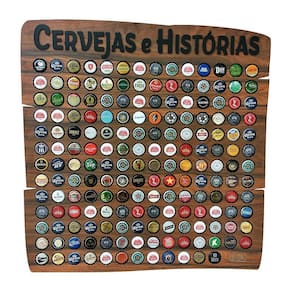 Porta Tampinhas Modelo Rustic - Cervejas Histórias - 150 Un