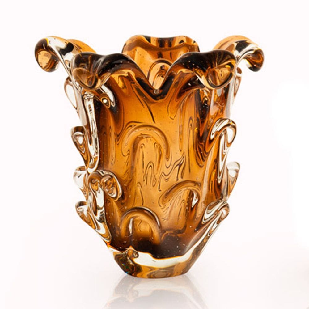 Vaso Em Cristal Murano Marron  São Marcos