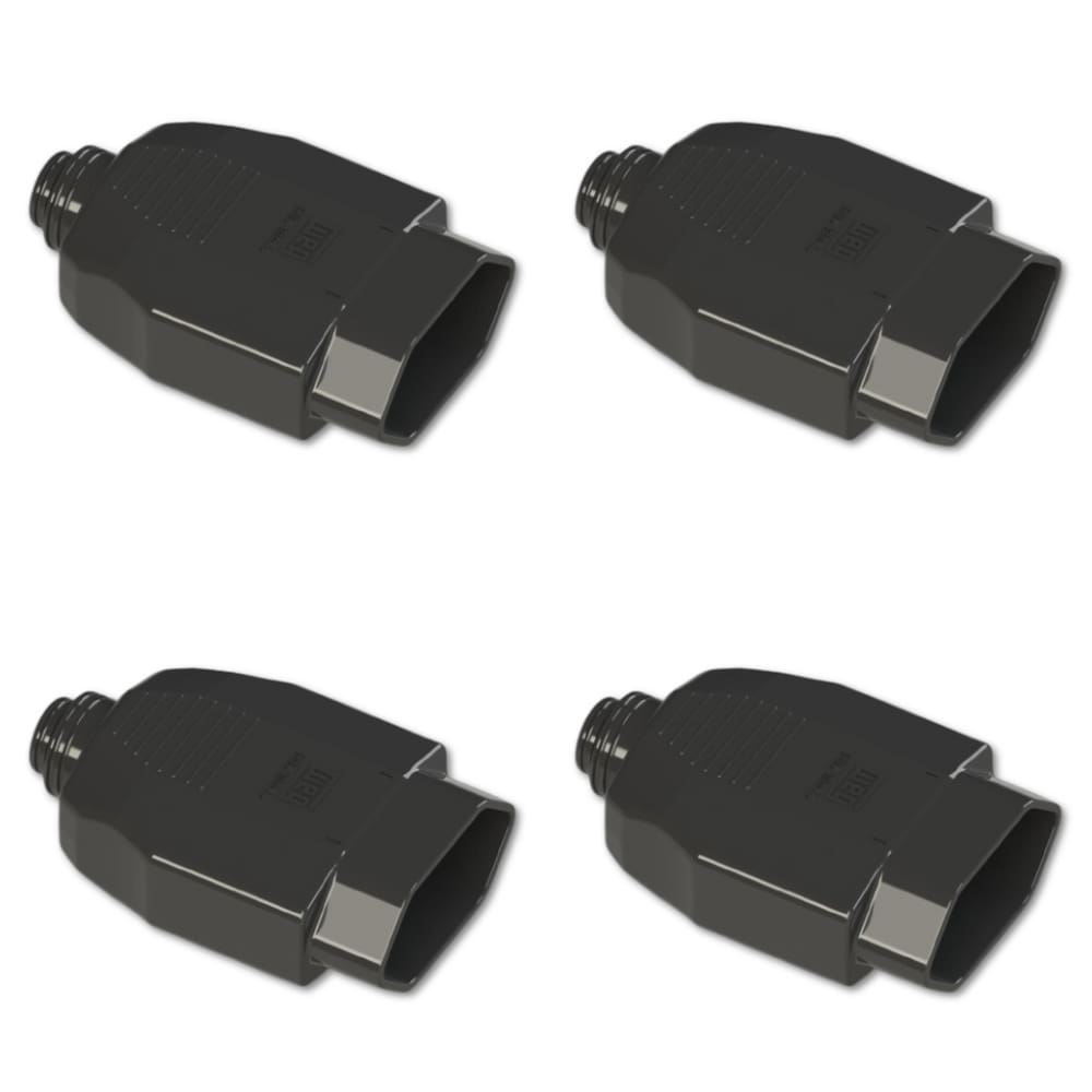Kit Plugue Fêmea 2P+T 20A 250Vca Preto 4 peças