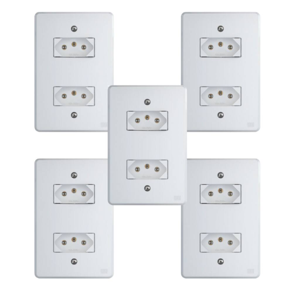 Kit Conjunto Tomada 4x2 | 2 módulos 2P+T 20A 250V 5 peças