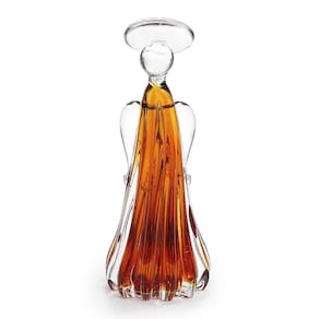 Anjo Em Cristal Murano Âmbar São Marcos 28cm