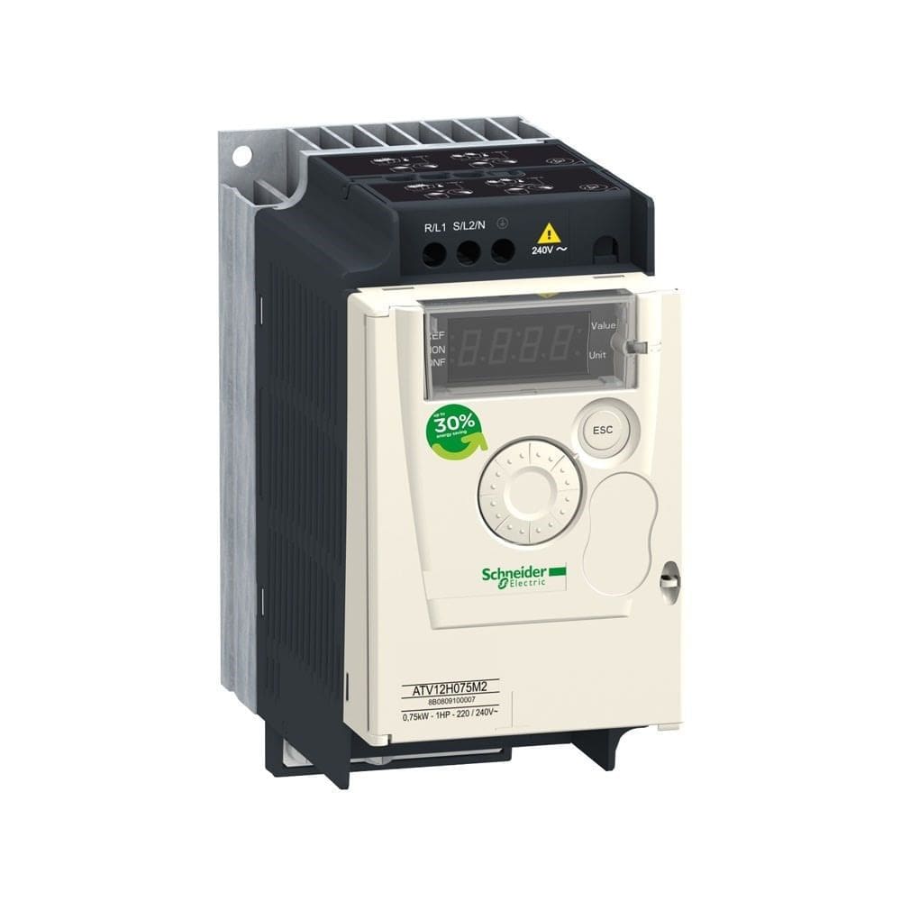Inversor de Frequência Vetorial Trifásico 220VCA ATV12H075M3 1HP Schneider
