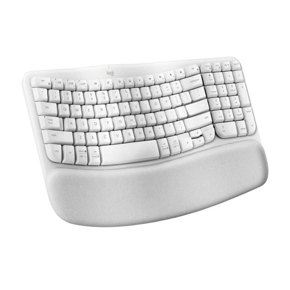 Teclado Ergonômico Logitech, Wave Keys, Bluetooth, Compacto, Branco