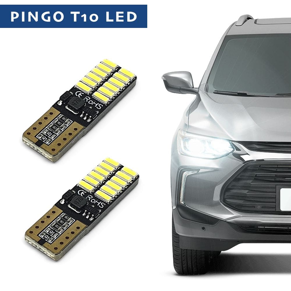 Par Lâmpadas T10 Pingo Led Canbus Branco Lanterna Nissan Tiida 2008 2009 2010 2011 2012 2013 Meia Luz Farolete Canceller