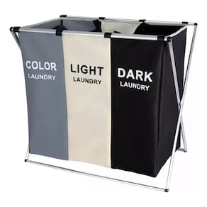 Cesto Triplo Organizador Para Roupas Sujas Decoteam Dbl-037