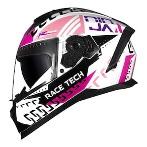 Capacete Race Tech Volt Ninja Branco e Rosa