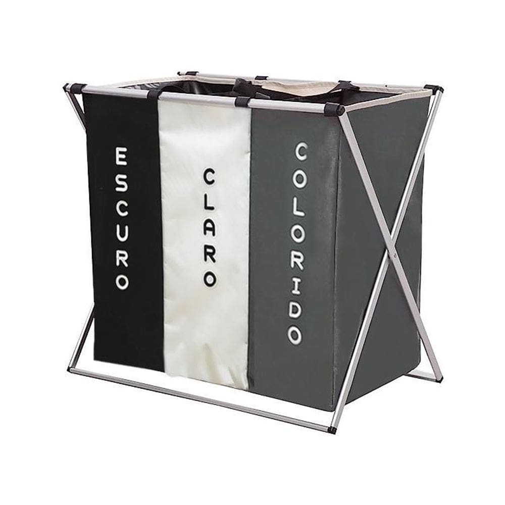 Cesto Organizador De Roupa Suja Com 3 Divisórias Portátil