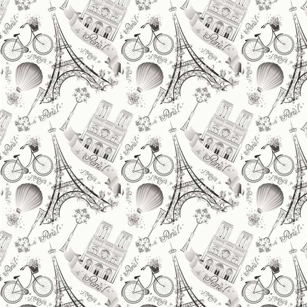 Papel De Parede Paris Preto E Branco Adesivo Sala Quarto