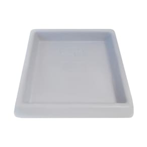 Prato Base Quadrado Vaso Planta Polietileno 22Cm Cinza Claro