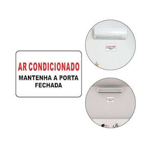 Placa Sinal Ar Condicionado Mantenha Porta Fechada 21X15 Cm