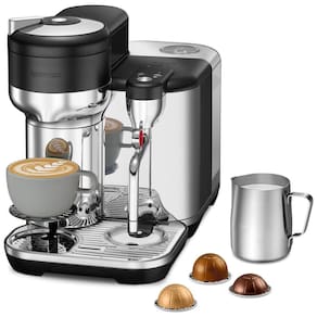 Máquina de Café com 3 Configurações Personalizáveis e Bocal de Leite, 110V 1350W, Breville Nespresso Vertuo Creatista BVE850BTR, Preta