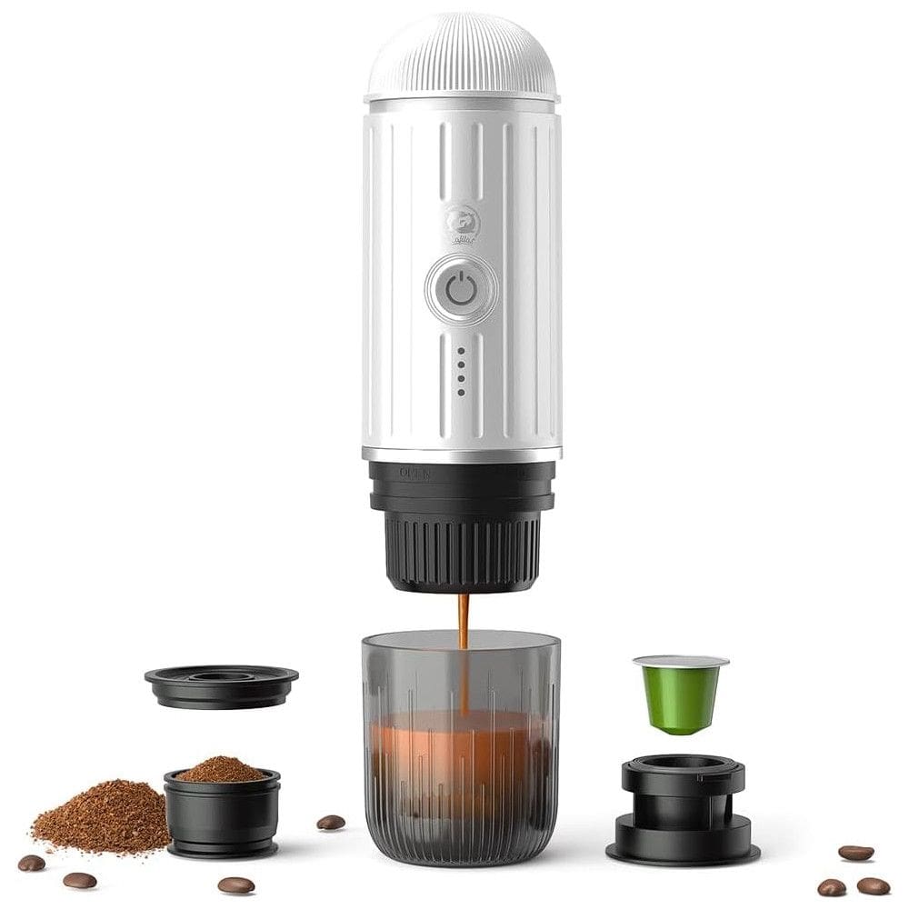 Cafeteira Elétrica Portátil 19 Bar com Carregamento USB-C e Aquecimento Automático para Viagens, Acampamentos e Caminhadas, BENFUCHEN EM2218, Branca