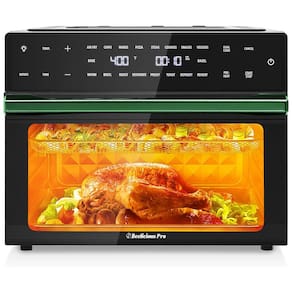 Forno Elétrico de Bancada 19 em 1, 30L com Espeto Giratório, e Tecnologia Max Crispy Flavor-Lock, 110V 1800W, Beelicious Pro, Preto e Verde