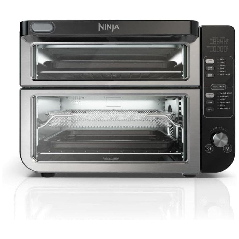 Forno Elétrico 12 em 1 com FlexDoor, FlavorSeal, Material de Aço Inoxidável, Forno Duplo e Tela LCD, 110V 1800W, Ninja DCT401, Prata