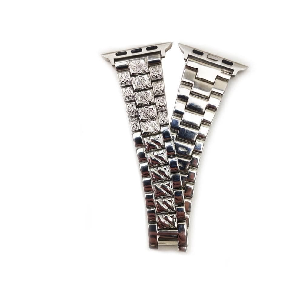 Pulseira Relogio Smartwatch Aço 3 Elos Pedra Strass Brilho
