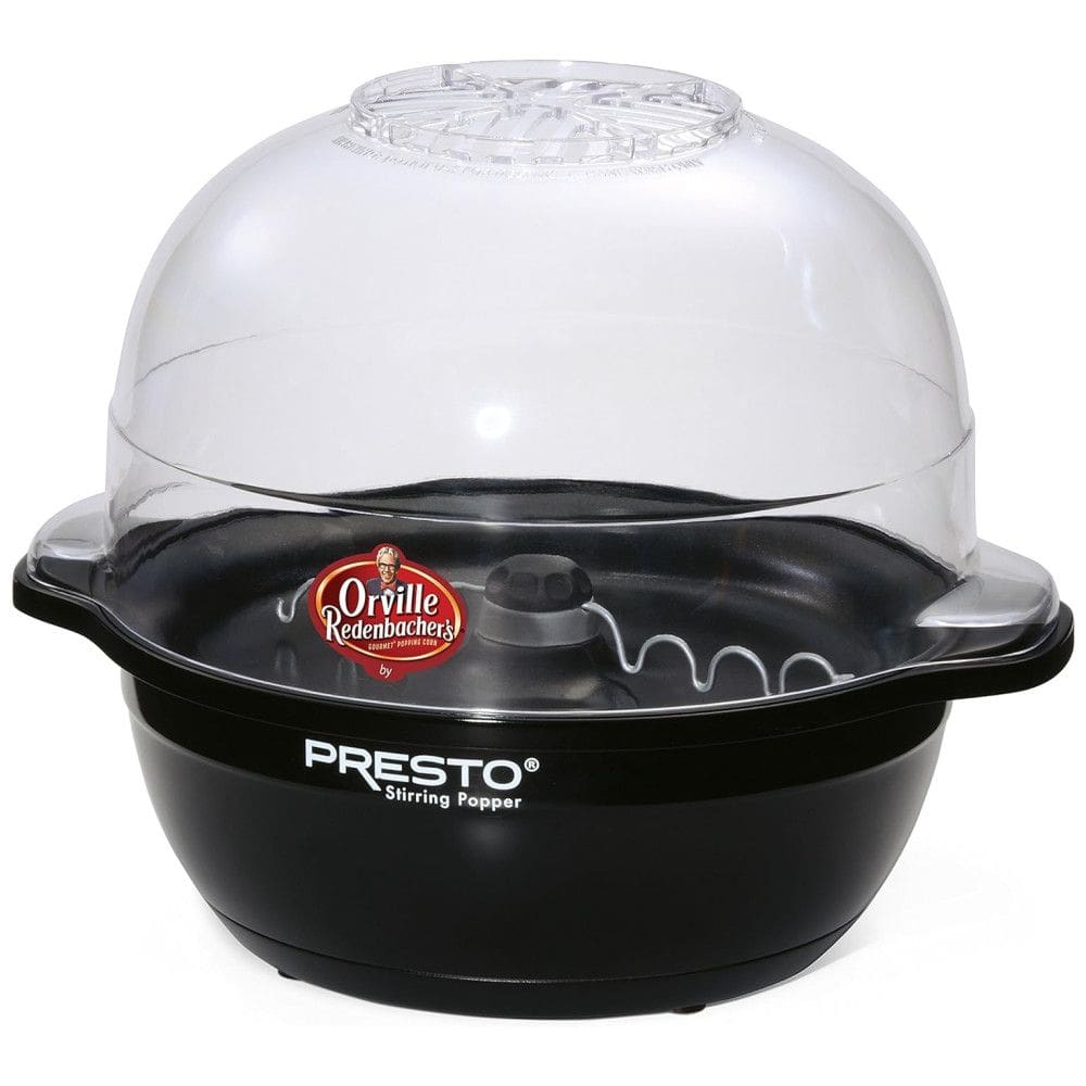 Pipoqueira Elétrica 170g com Tampa Transparente e Derretidor de Manteiga, 110V, Presto 5204, Preta