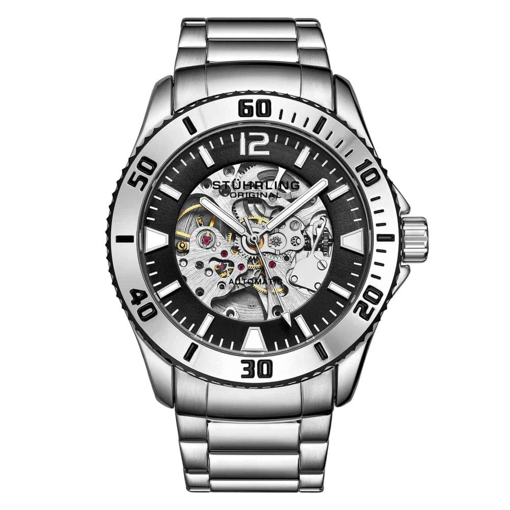 Relógio Automático Essence 3963 com Mostrador Preto da Stuhrling - Elegância e Precisão para o Seu Dia a Dia.
