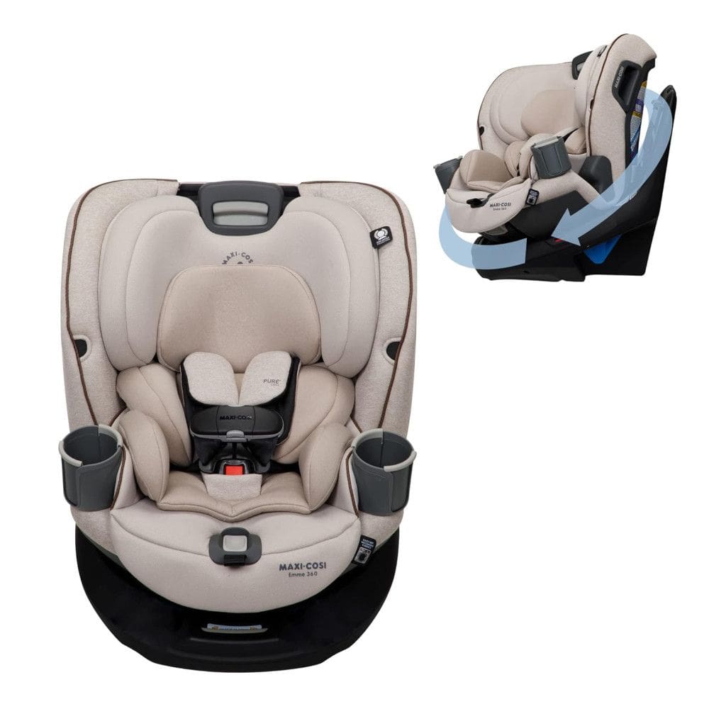Cadeira de Bebe para Carro com Rotação de 360°, para Recém-Nascidos e Crianças de Até 10 Anos, Maxi-Cosi Emme 360, Bege Deserto