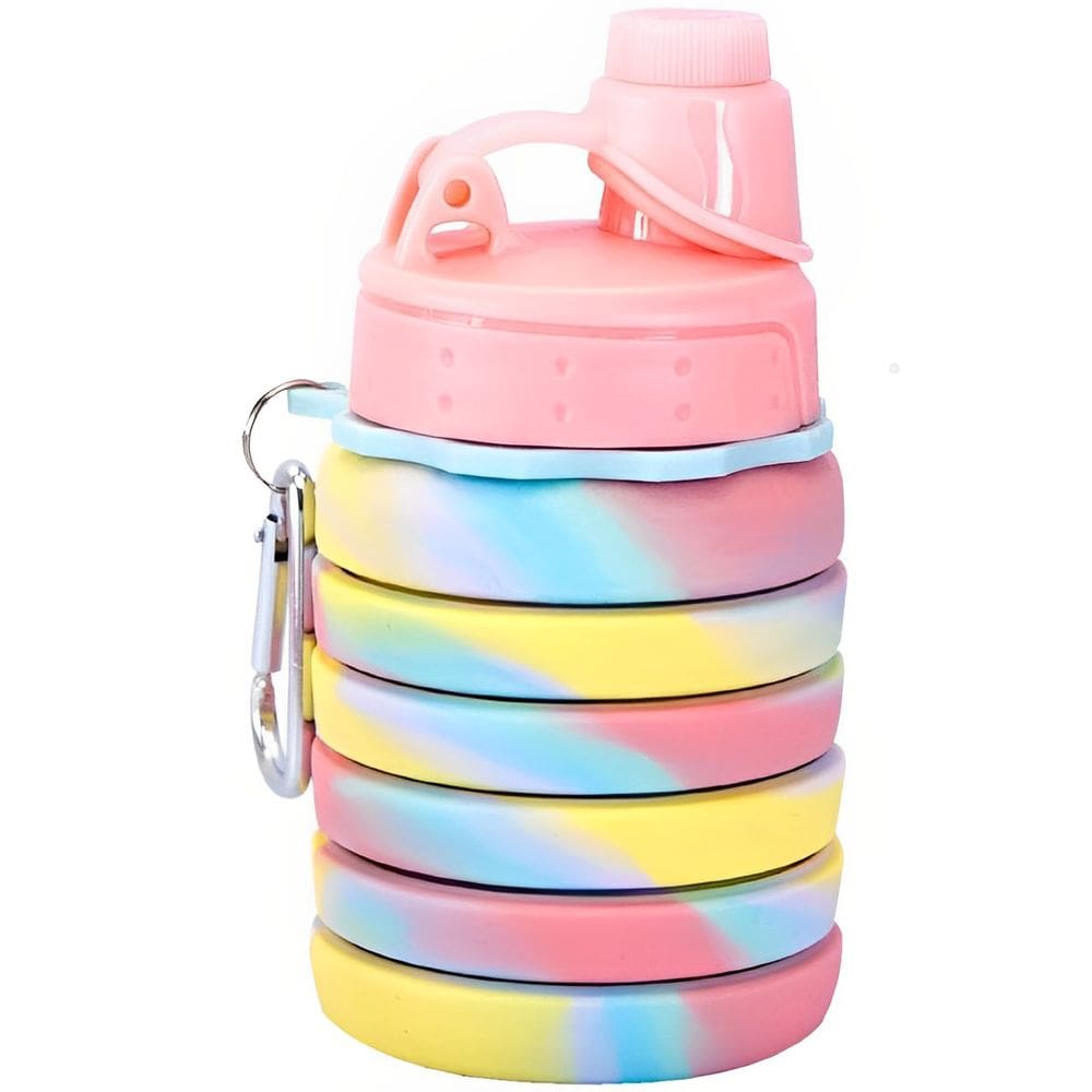 Garrafa Silicone Gold Sports Retrátil Dobrável Portátil Traill 500ml -BPA FREE